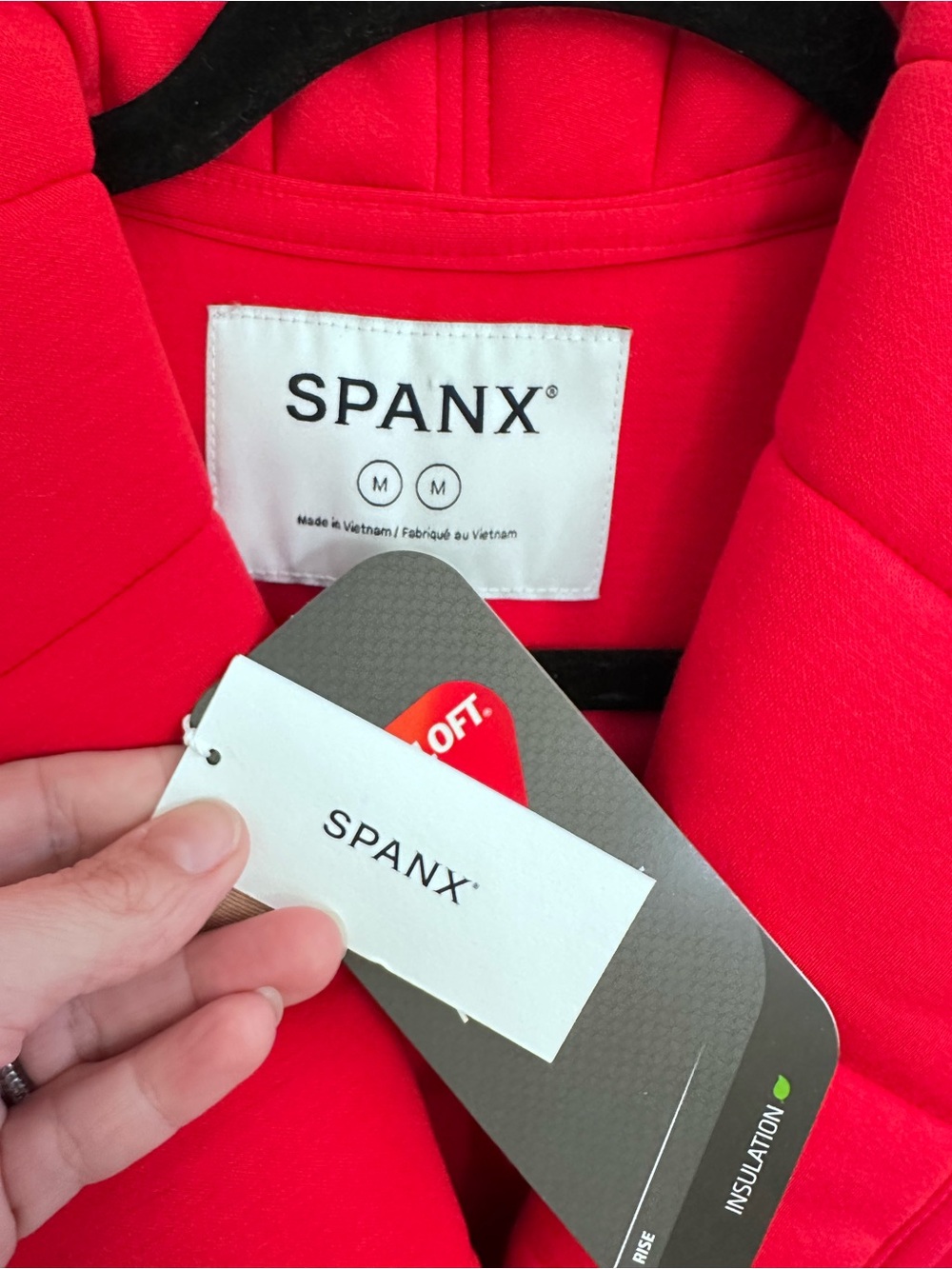 New Spanx M Red air essentials puffer belted snap closure classic vest gorpcore - Picture 7 of 15